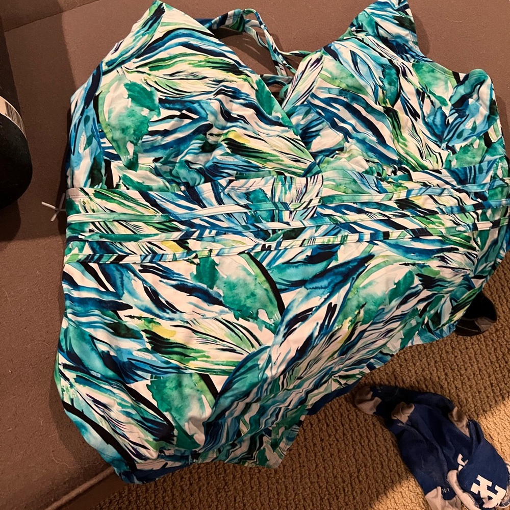 Terra & Sky Blue and Green Swimsuit